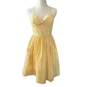 English Factory Yellow Gingham Dress